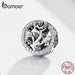 Round Metal Charms 925 Stering Silver Rose Flower Beads