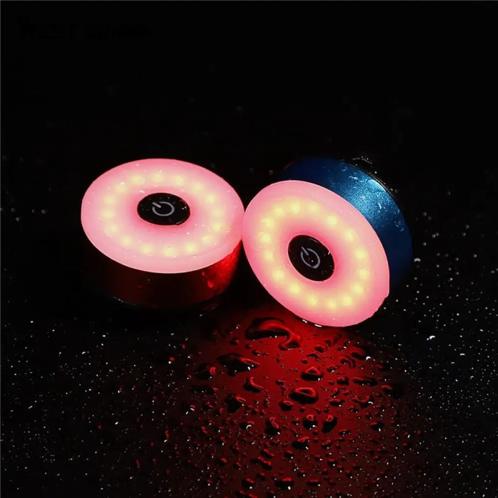 Round Shape Usb Rechargeable Waterproof Bicycle Rear Light