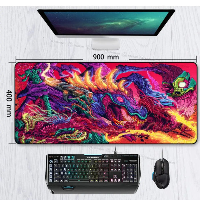 Rubber 900x400mm Hyper Beast Large Locking Edge Mousepad