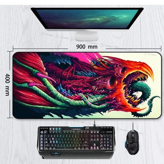 Rubber 900x400mm Hyper Beast Large Locking Edge Mousepad