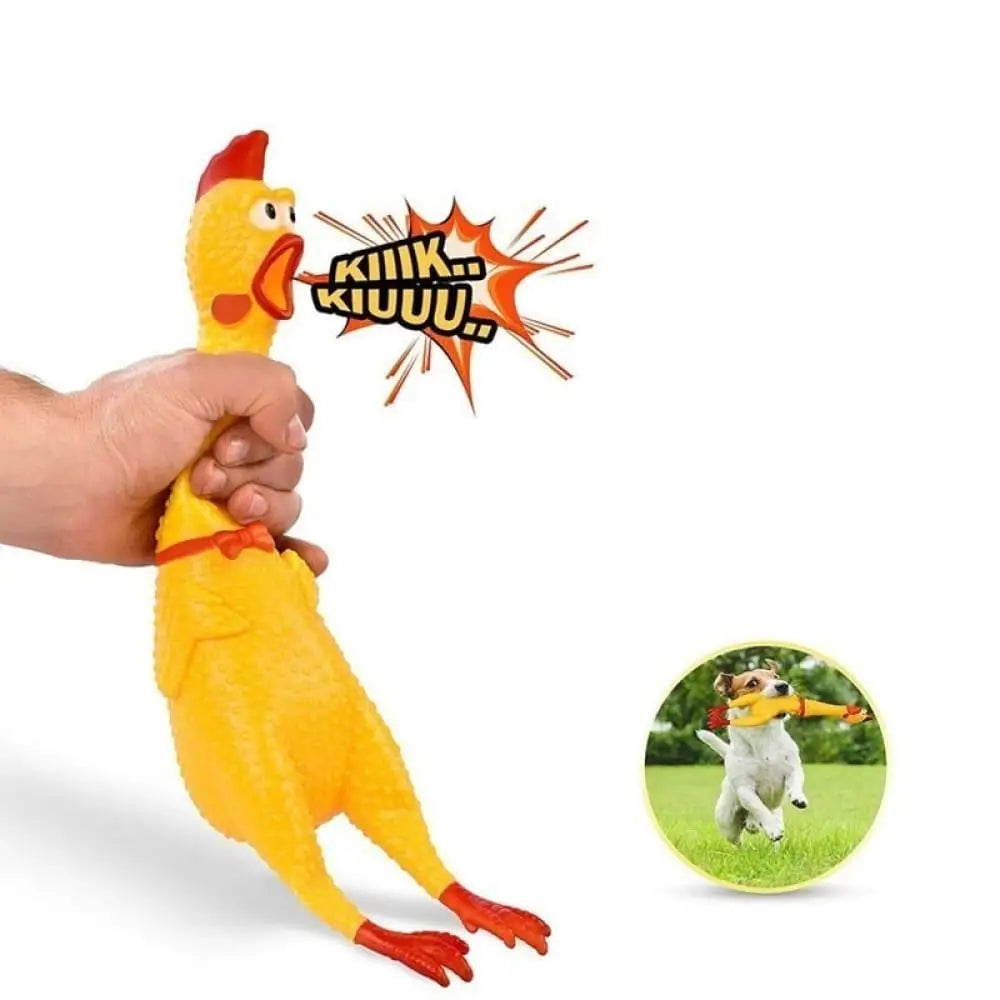Rubber Squeaky Screaming Chicken Funny Sound Dog Toy For