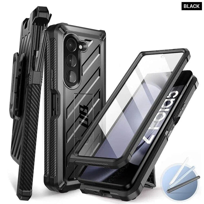 UB Rugged Belt Clip Shockproof Protective Case with Built-in Screen Protector For Samsung Galaxy Z Fold 5 (2023)