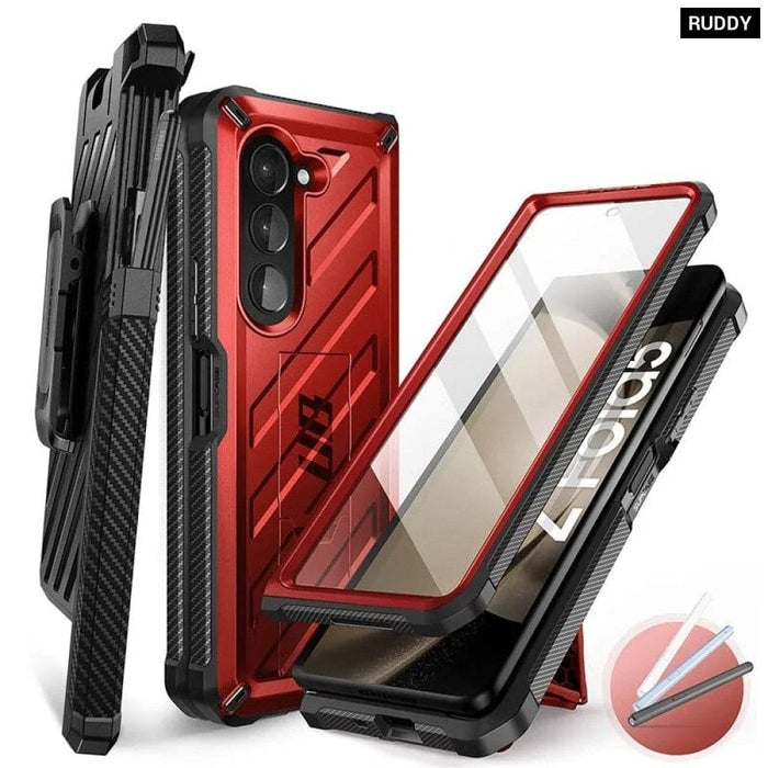 UB Rugged Belt Clip Shockproof Protective Case with Built-in Screen Protector For Samsung Galaxy Z Fold 5 (2023)