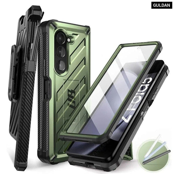 UB Rugged Belt Clip Shockproof Protective Case with Built-in Screen Protector For Samsung Galaxy Z Fold 5 (2023)