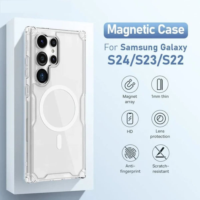 For Samsung Galaxy S24 Ultra / S23 / S22 Plus Ultra Nature Pro Magnetic Lens Protection Cover Magsafe Case