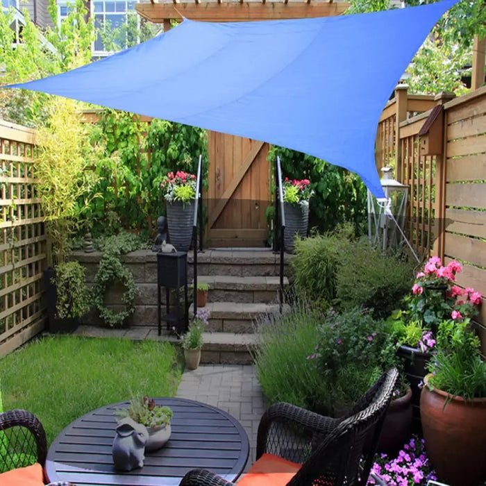 Sapphire Blue Waterproof Sun Sail Outdoor Awnings Polyester