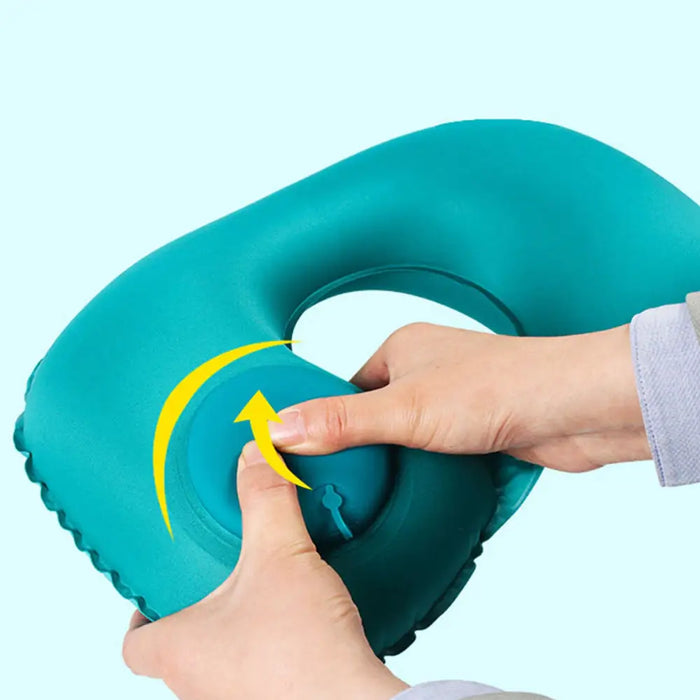U Shaped Portable Inflatable Manual Pressurized Neck Pillow