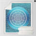 Sherpa Throw Blanket Turquoise Paisley Mandala Design