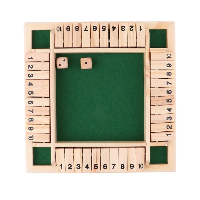 Vibe Geeks Shut The Box Wooden Dice Game Board For Kids &