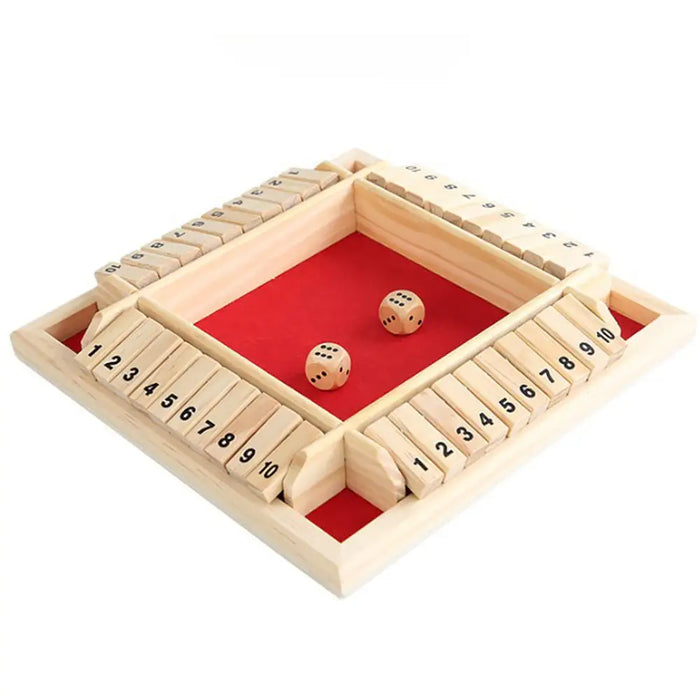 Vibe Geeks Shut The Box Wooden Dice Game Board For Kids &