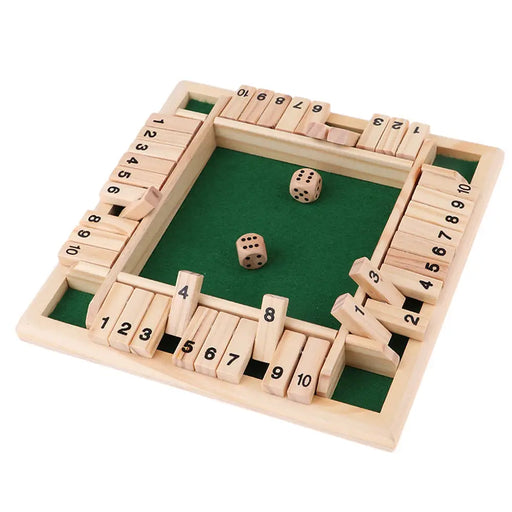 Vibe Geeks Shut The Box Wooden Dice Game Board For Kids &