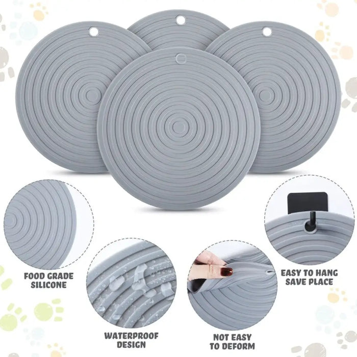 Silicone Round Pet Food Placemat Mat For Medium Small Breed