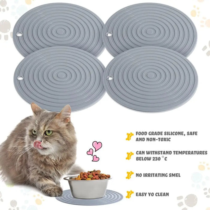 Silicone Round Pet Food Placemat Mat For Medium Small Breed