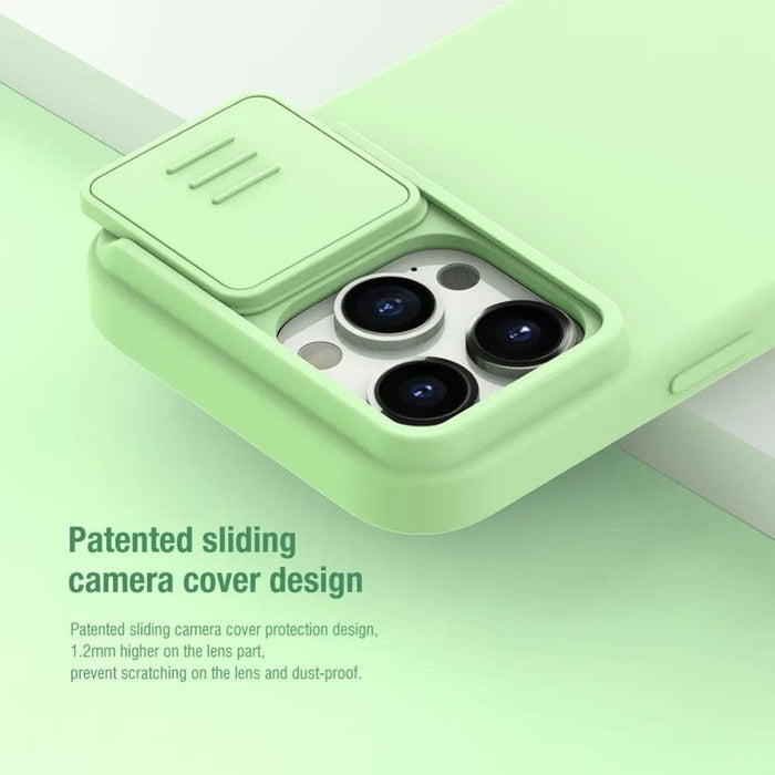 Silky Liquid Silicone Slide Camera Protection Cover For iPhone 15 / 15 Pro