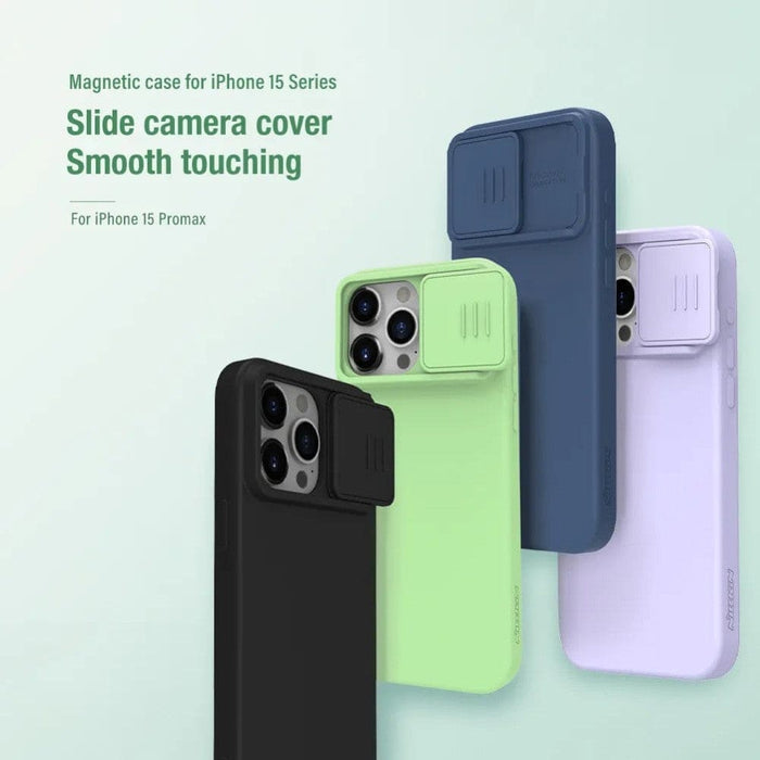 Silky Liquid Silicone Slide Camera Protection Cover For iPhone 15 / 15 Pro