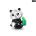 Silver Animal Cute Panda Cub With Bamboo 925 Sterling Charm