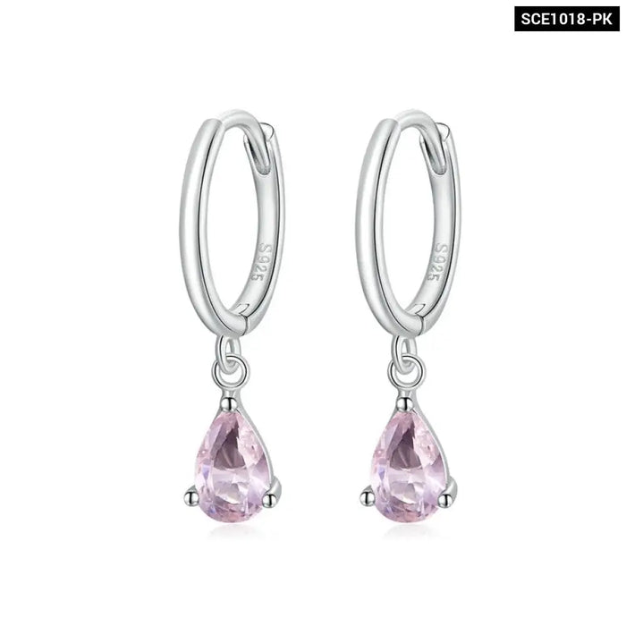 Silver Ishwar Water Drop Earrings 925 Sterling 4 Colours