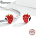 Silver Lovely Strawberry Sweet Fruit Red Enamel 925 Sterling