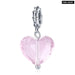 Silver Simple Purple Heart Charm Crystal Fairy Tale Love