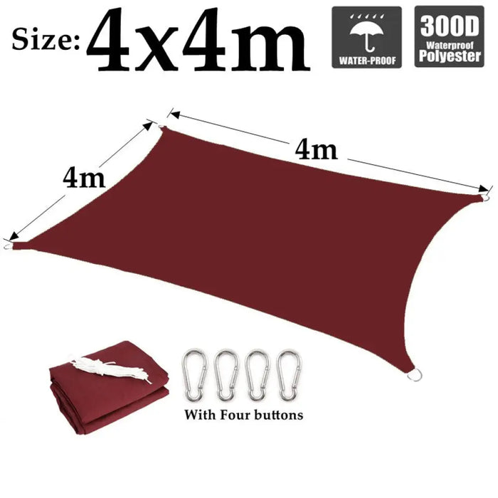 Big Size Rust Red 300d Polyester Tarpaulins Awning Garden