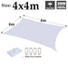 Big Size White 300d Polyester Rainproof Sunshade Sail