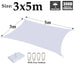 Big Size White 300d Polyester Rainproof Sunshade Sail