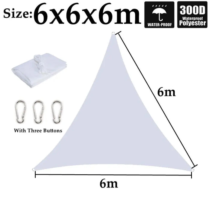 Big Size White 300d Polyester Rainproof Sunshade Sail