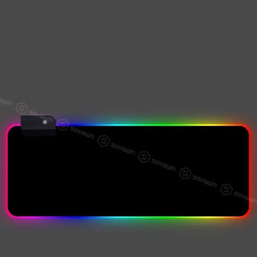 Non-slip All Black Rgb Gaming Mouse Pad For Pc Keyboard