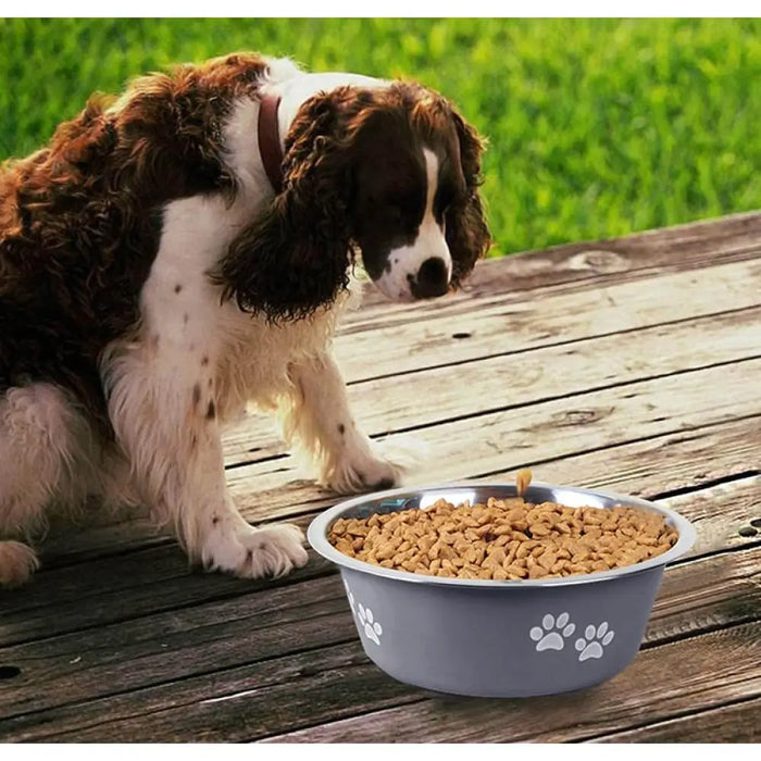 Non-slip Durable Rubber Bottom Food Water Pet Bowl