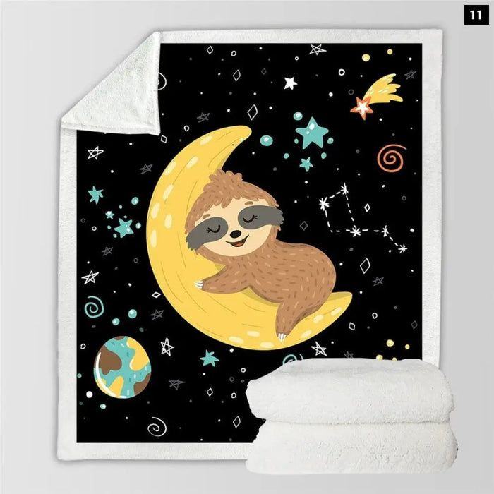 Sloth Blankets For Bed Cartoon Animal Plush Blanket Planet
