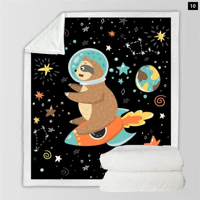 Sloth Blankets For Bed Cartoon Animal Plush Blanket Planet