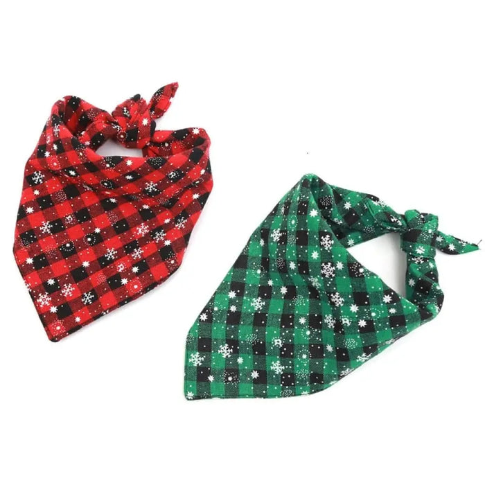 Snowflake Plaid Christmas Stylish Bib For Small Medium