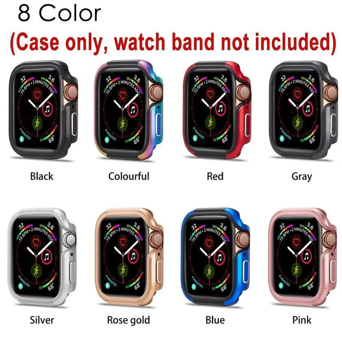 Soft Clear Tpu+alloy Slim Protector Cover For Apple Watch