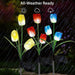 Vibe Geeks Solar Powered Tulip Flower Outdoor Garden