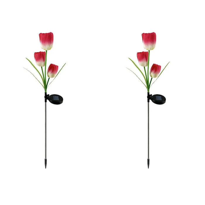 Vibe Geeks Solar Powered Tulip Flower Outdoor Garden