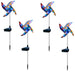 Solar Wind Spinner Windmill Garden Lights Metal Stake Yard