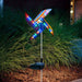 Solar Wind Spinner Windmill Garden Lights Metal Stake Yard