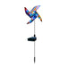 Solar Wind Spinner Windmill Garden Lights Metal Stake Yard