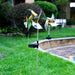 Solar Wind Spinner Windmill Garden Lights Metal Stake Yard