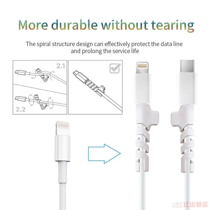 Spiral Data Cable Protective Cover For Apple Huawei Vivo