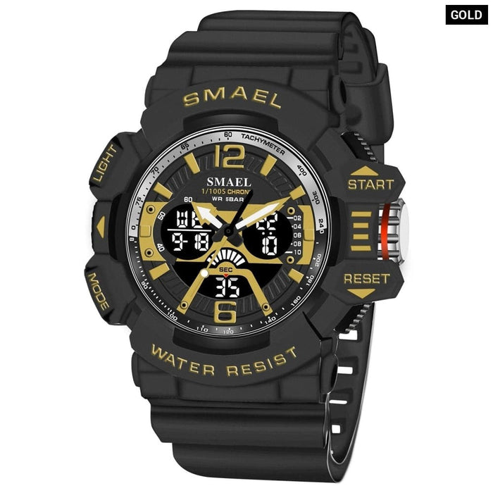Sport Watch Men 50M Waterproof Wrist Dual Time Display Multi-Function Sports 8065 Digital