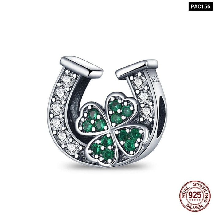 Spring Lucky Four Leaf Clover Series 925 Sterling Silver Charms Beads Fit Pandora 925 Original Bracelet DIY Jewelry