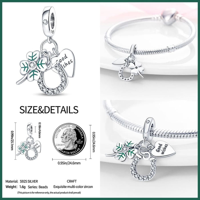 Spring Lucky Four Leaf Clover Series 925 Sterling Silver Charms Beads Fit Pandora 925 Original Bracelet DIY Jewelry