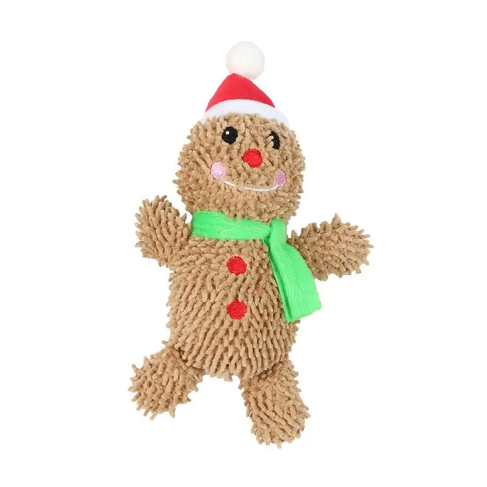 Squeaky Christmas Plush Stuffed Santa Reindeer Gingerbread