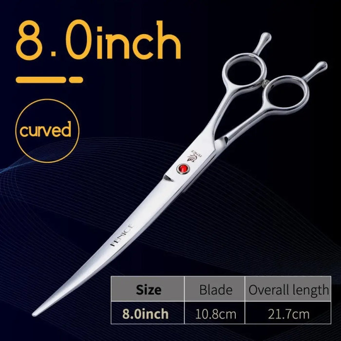 Stainless Steel 7 7.5 8 Inch Curved Scissors Pet Dog