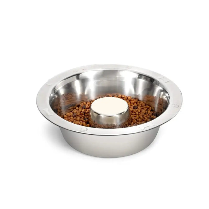 Stainless Steel Anti-gulping Slow Feeding Pet Feeder Dog