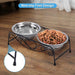 Stainless Steel Anti-skidelevated Pet Feeder Double Dog