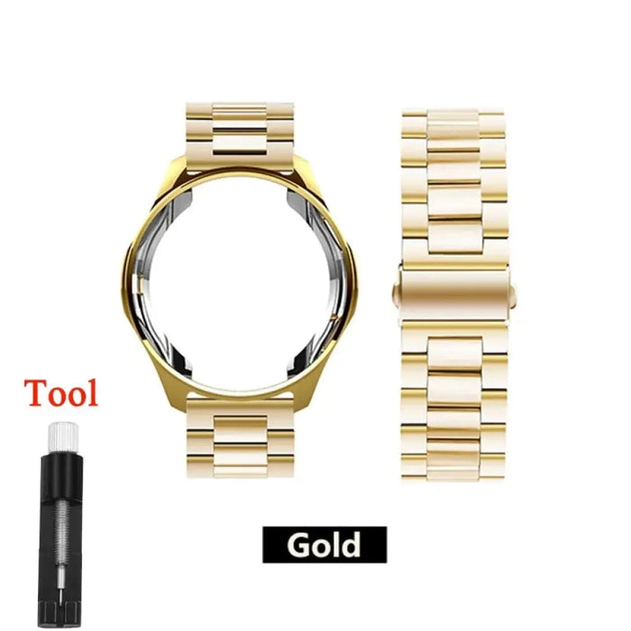 Stainless Steel Case+watch Band With Tool For Samsung Galaxy