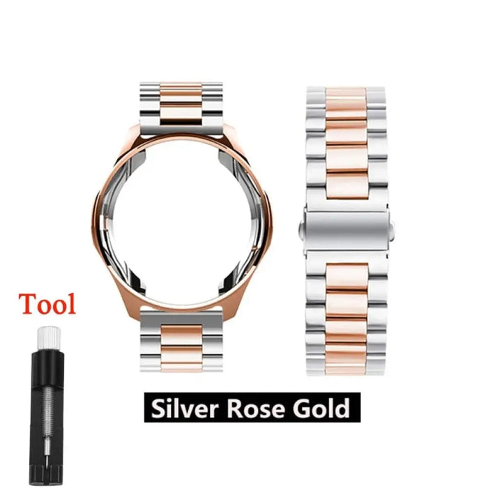 Stainless Steel Case+watch Band With Tool For Samsung Galaxy