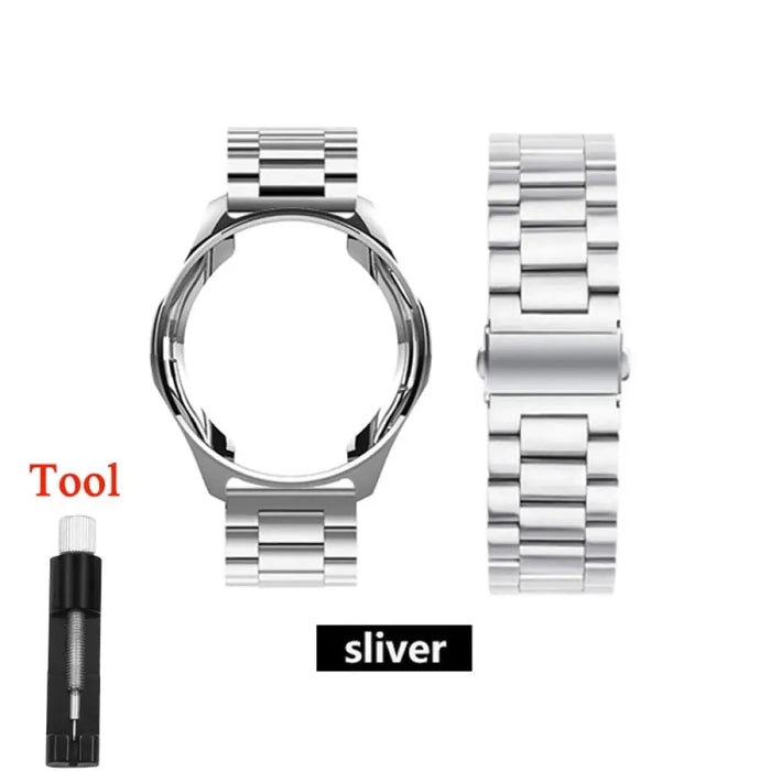 Stainless Steel Case+watch Band With Tool For Samsung Galaxy